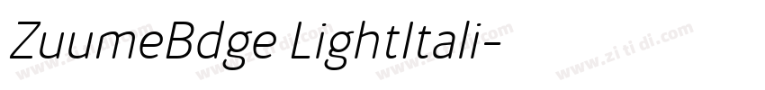 ZuumeBdge LightItali字体转换